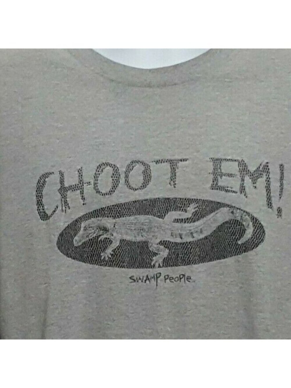 CHOOT EM! Swamp People Alligator Hunter Troy Landry Gray T Shirt Size 2XL